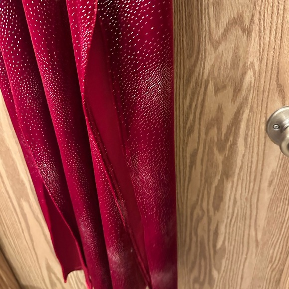 Red Velvet Sparkly Maxi Dress - Picture 6 of 6